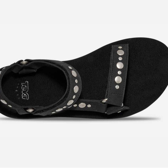 Barely worn Teva Black Sandals with Studded Straps - Picture 5 of 6